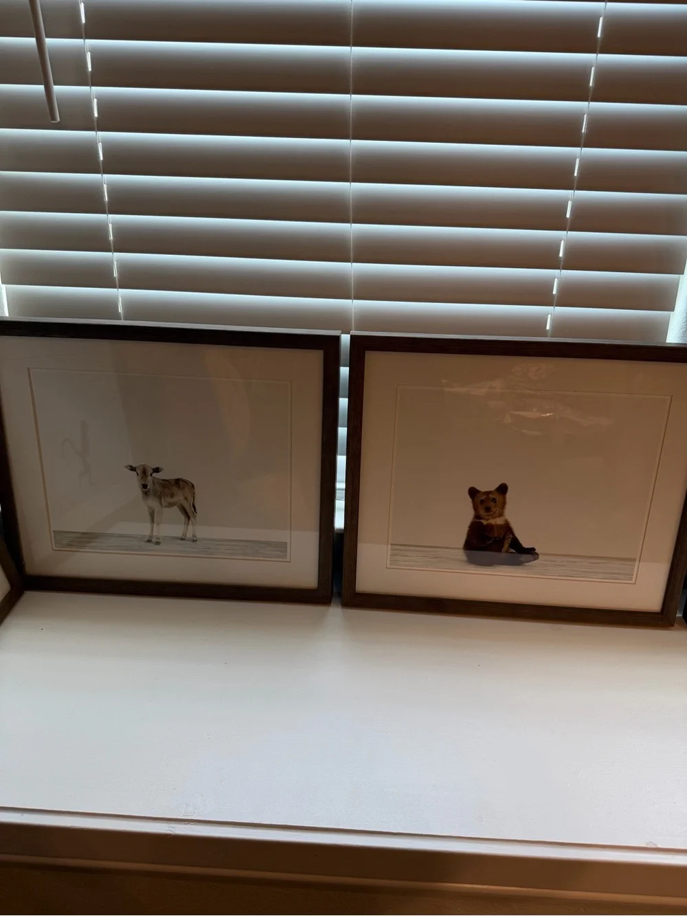 5 Restoration Hardware Brown Wood-Framed Nursery/Kid Pictures